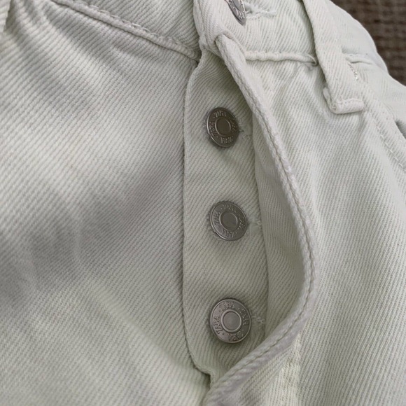 Zara Button Fly High Rise Straight Jeans Womens Sz 2 Beige Natural Denim Size 2 - Picture 6 of 8
